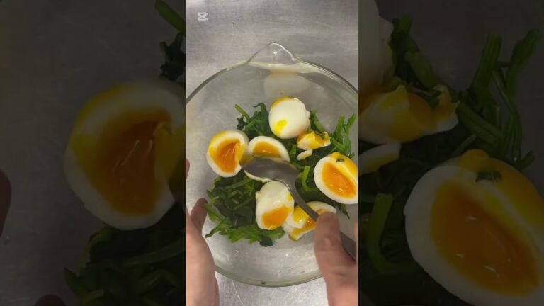 ほうれん草と半熟玉子のマヨごまマスタード　#ほうれん草レシピ　#半熟玉子　#和え物　#サラダ　#副菜　#空