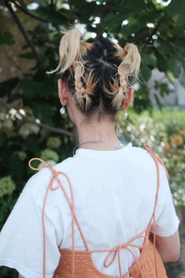 くせ毛さんのピンとゴムのヘアアレンジ