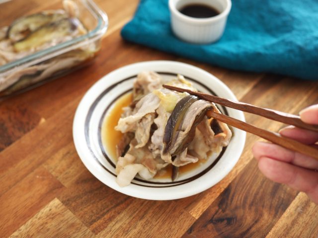 レンジ豚なすの重ね蒸し