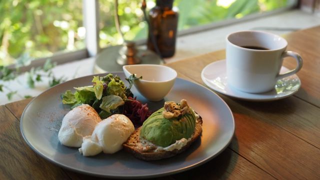 オープンサンドのモーニングプレート