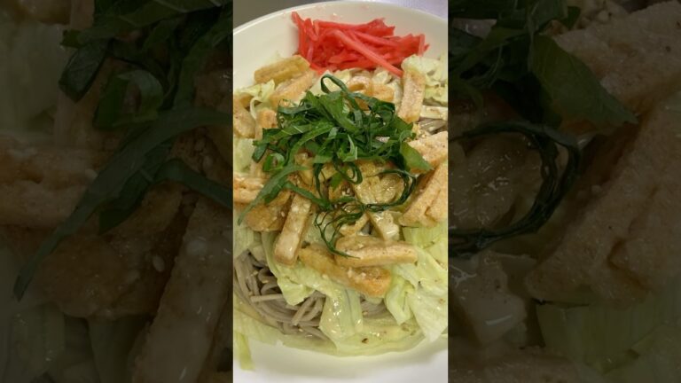 ワサマヨめんつゆで冷やしキツネそば作った‼︎