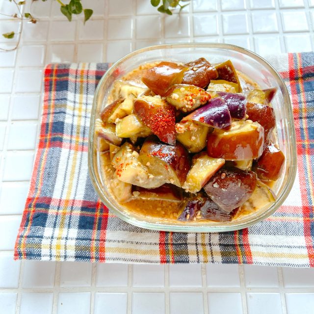 なすの甘味噌和え