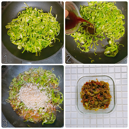 ピーマンと天かすの油炒め作り方