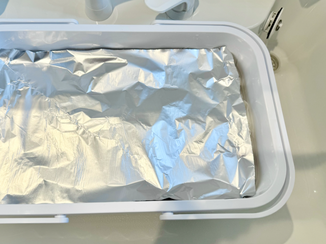 バケツにオキシクリーンでつけ置き