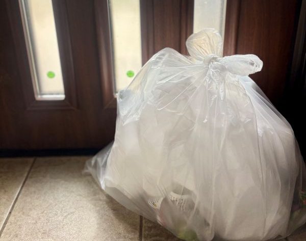 玄関にまとめたゴミ