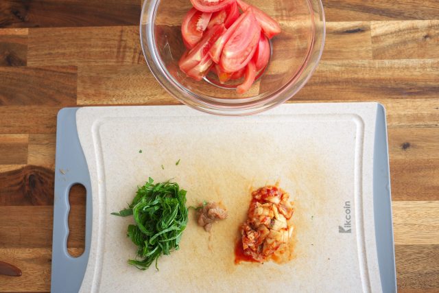 キムチと大葉と梅干し