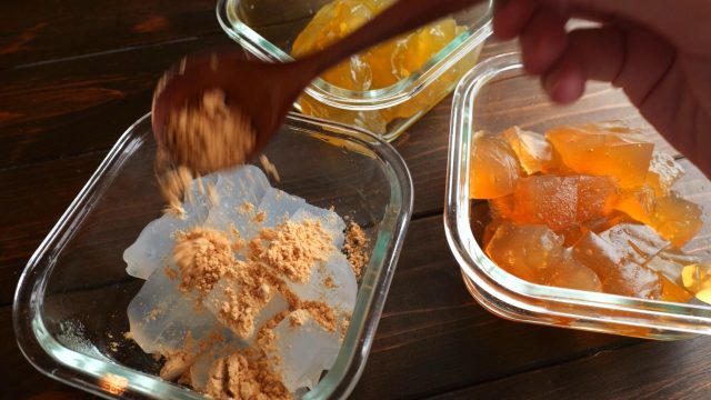 きなこ　黒蜜　わらび餅