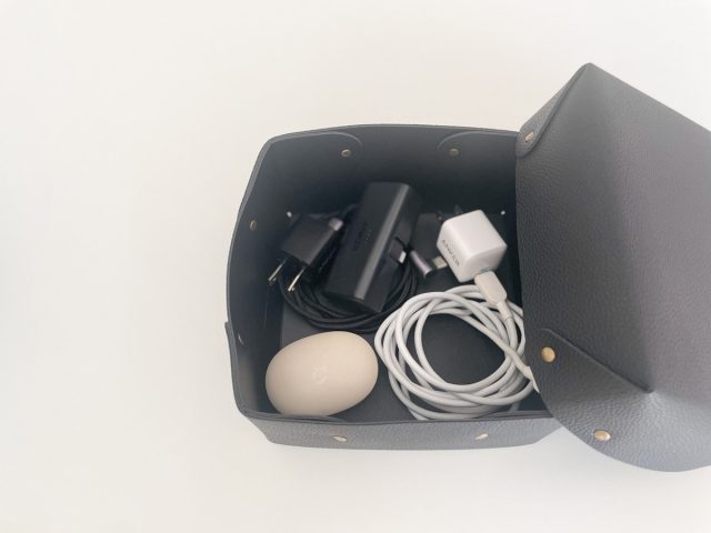 bon momentの「中身が隠せる蓋付きフェイクレザー収納ボックス」