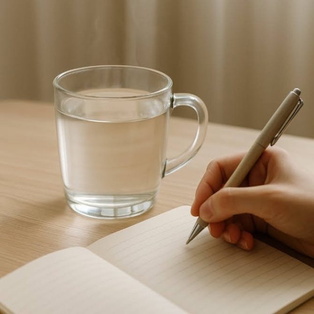 白湯とノートとペン