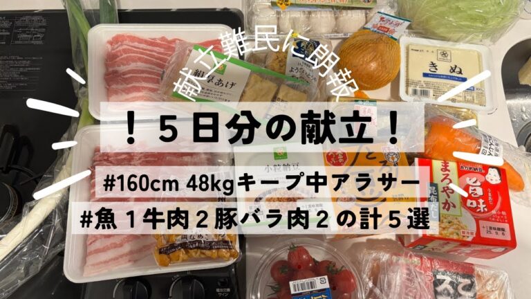 【5日分の献立】160cm 48kgアラサーOLの平日楽する簡単ごはん