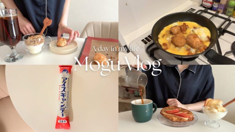 【vlog・日常】社会人一人暮らし女性の食事vlog🥒　唐揚げ親子丼、豆乳冷やし麺、米粉スコーン、美味しい朝食