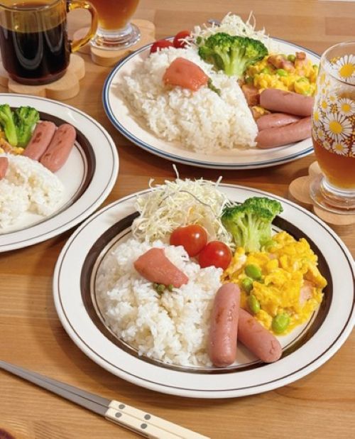 白米ワンプレート朝ごはん