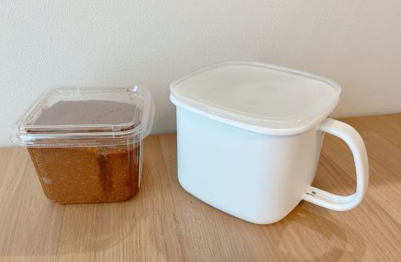 富士ホーロー 角型みそポット