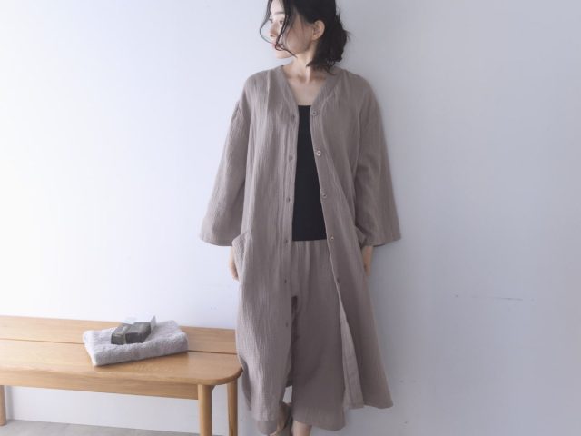 羽織りにもなる 湯上りガーゼバスローブ