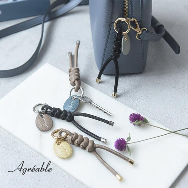 ファスナーストラップにもなる 牛革 バッグチャーム