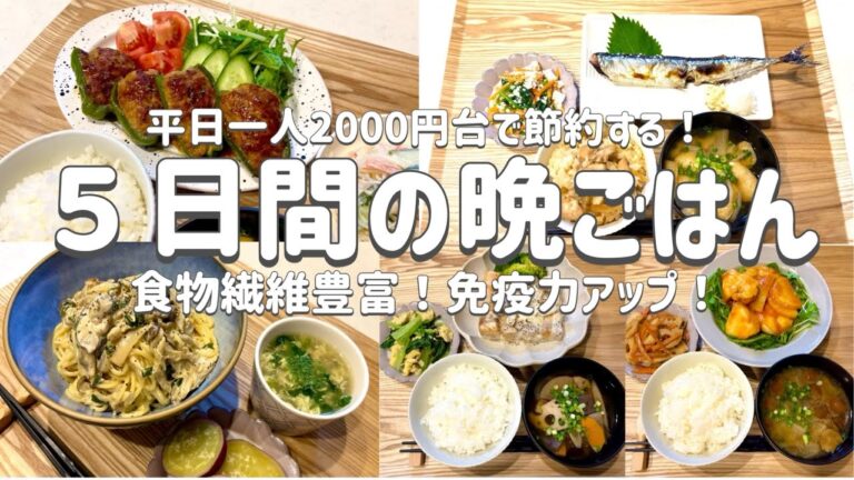 【節約レシピ】節約しながらも免疫力向上したい!食物繊維豊富な晩ごはん/一人分平日5日間2000円台!/買い物リストとまとめ買いで節約!/概要欄に買い物リスト載せています/3人家族節約簡単献立 【節約レシピ】節約しながらも免疫力向上したい!食物繊維豊富な晩ごはん/一人分平日5日間2000円台!/買い物リストとまとめ買いで節約!/概要欄に買い物リスト載せています/3人家族節約簡単献立