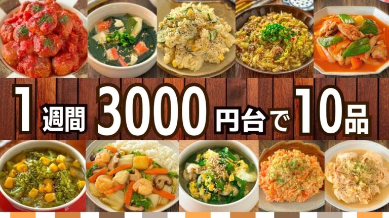 【1週間3000円台】マネするだけ!主菜も副菜も10品作り置き献立 【1週間3000円台】マネするだけ!主菜も副菜も10品作り置き献立
