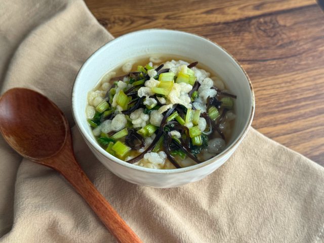 小松菜のだし茶漬け