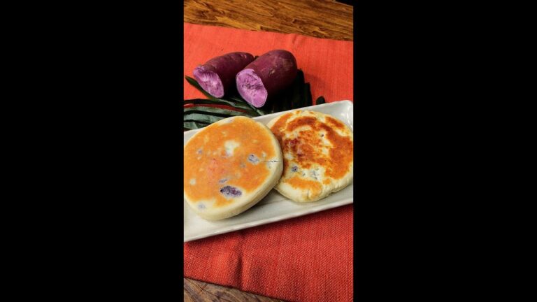 【紫芋とチーズがとろけ合う】もちカリ食感のご褒美！ホットケーキミックスで簡単♡とろ〜りチーズの紫芋ホットクが優勝な件♪ / Purple Yam Hotteok with Cheese