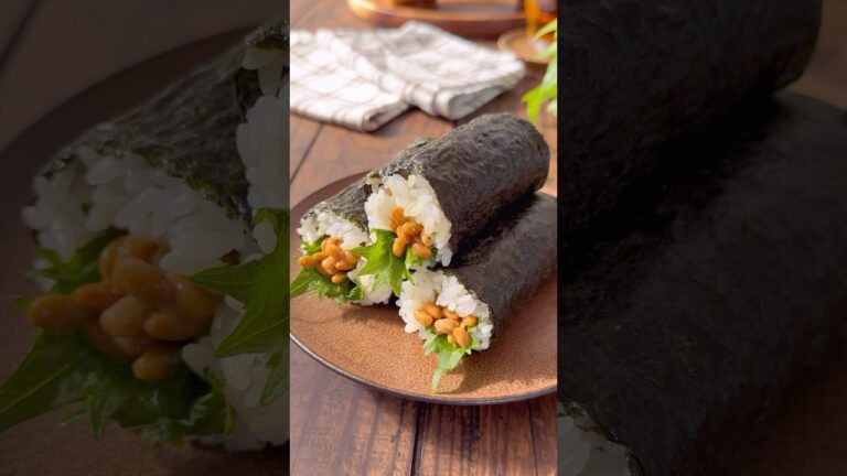 1パックで3本作れる🙌納豆の太巻きwith大葉巻き 1パックで3本作れる🙌納豆の太巻きwith大葉巻き