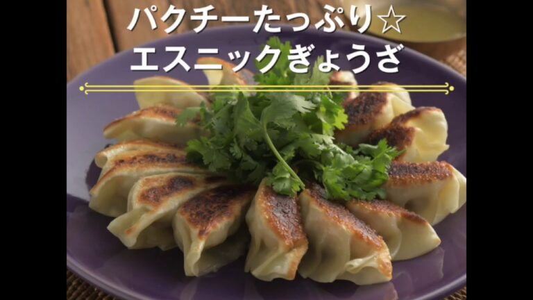 【パクチーたっぷり☆エスニックぎょうざ】 【パクチーたっぷり☆エスニックぎょうざ】