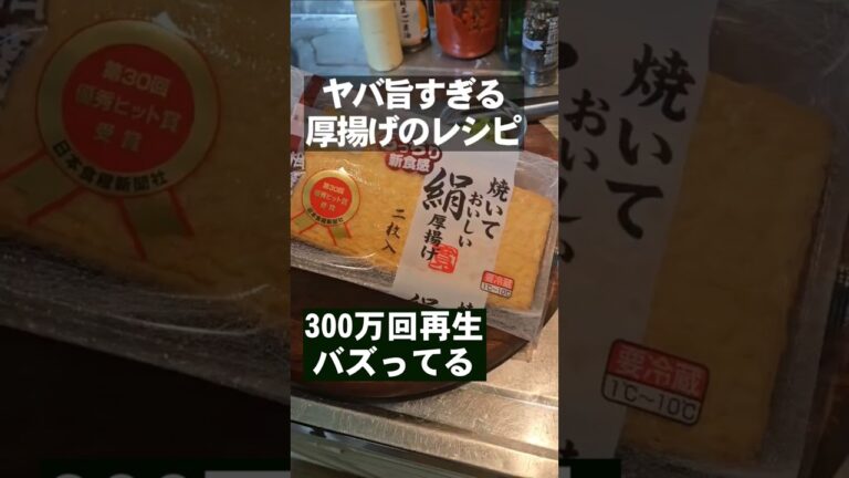300万回再生！すげぇうまい厚揚げの食い方！ヤバい！簡単 おつまみ 副菜 卵 レシピ