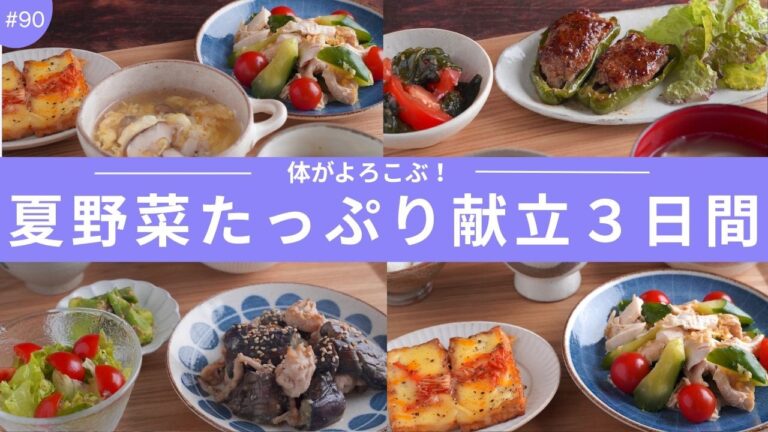 #90【3日間の夕飯献立】簡単・夏野菜レシピ!夏に食べたい野菜たっぷり晩ごはん3日間 #90【3日間の夕飯献立】簡単・夏野菜レシピ!夏に食べたい野菜たっぷり晩ごはん3日間