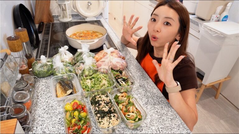 【作り置き10品】1時間でタンパク質も食物繊維も緑黄色野菜もしっかり取れる簡単おかずと汁物作ります！【1週間分】