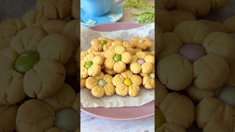 【丸めて並べるだけで作れる！】型抜き不要でこのかわいさ♡お花のクッキー / Flower Cookies