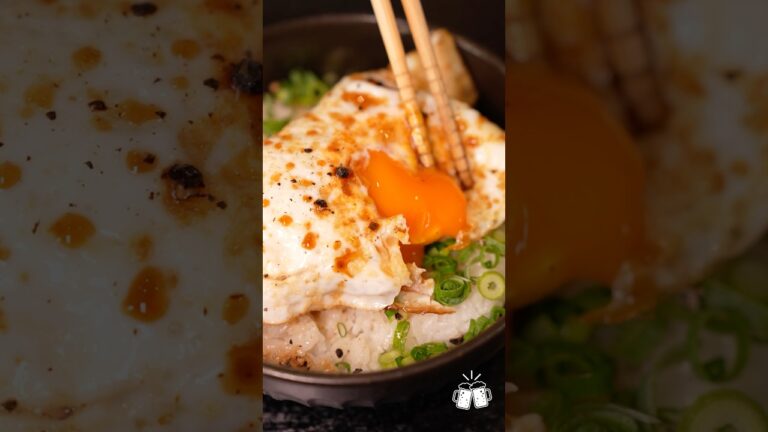 目玉焼きでツナマヨをクレープみたいに包み込んだ究極のたまご丼、これ絶対ハマります #PR #味の素KK